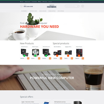 Computer Hardware Magento Theme (Magento theme for computers and hardware) Item Picture
