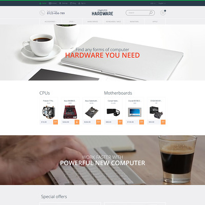 Computer Hardware PrestaShop Theme (PrestaShop theme for computer hardware stores) Item Picture