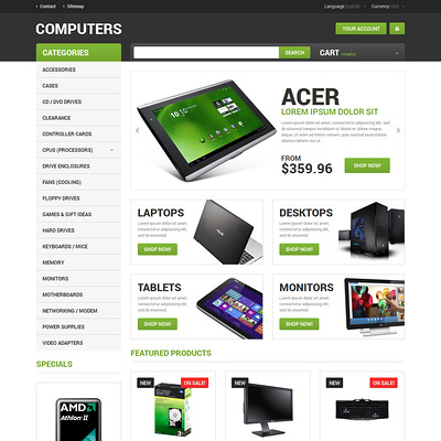Computer Hardware PrestaShop Theme (PrestaShop theme for computer hardware stores) Item Picture