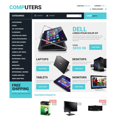 Computer Hardware PrestaShop Theme (PrestaShop theme for computer hardware stores) Item Picture
