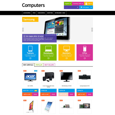 Computers PrestaShop Theme (PrestaShop theme for computer hardware stores) Item Picture