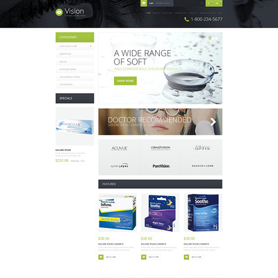Contact Lens Store OpenCart Template (OpenCart theme for health and medical stores) Item Picture