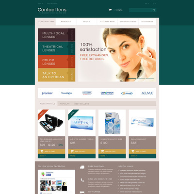 Contact Lens Store PrestaShop Theme (PrestaShop theme for health and medical stores) Item Picture