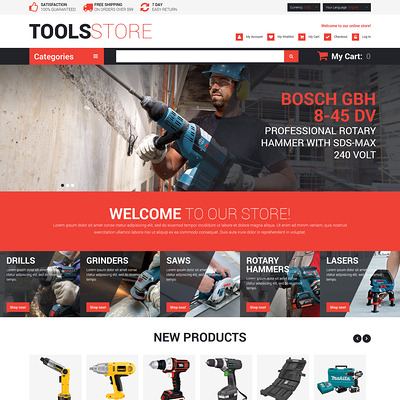 Contractor Tools Magento Theme (Magento theme for tool stores) Item Picture