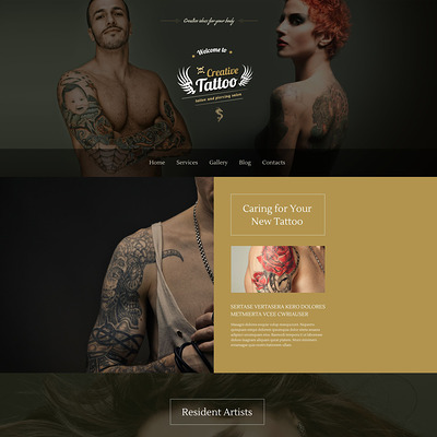 Creative Tattoo WordPress Theme (WordPress theme for tattoo studios) Item Picture