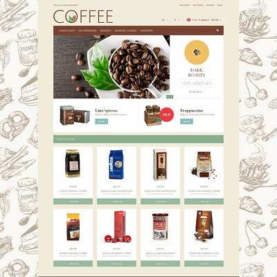 Cup of Coffee Magento Theme (Magento theme for coffee and tea stores) Item Picture