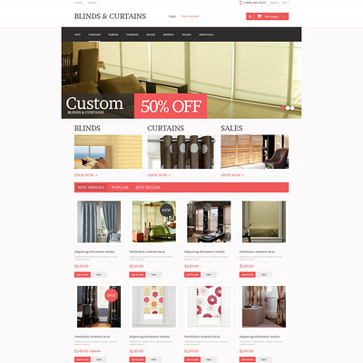 Curtains Store PrestaShop Theme (PrestaShop theme for home decor stores) Item Picture