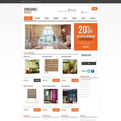 Curtains & Blinds Store PrestaShop Theme (PrestaShop theme for home decor stores) Item Picture