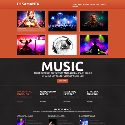 DJ Responsive WordPress Theme (WordPress theme for night clubs) Item Picture
