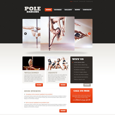 Dance Studio Responsive WordPress Theme (dance school WordPress theme) Item Picture