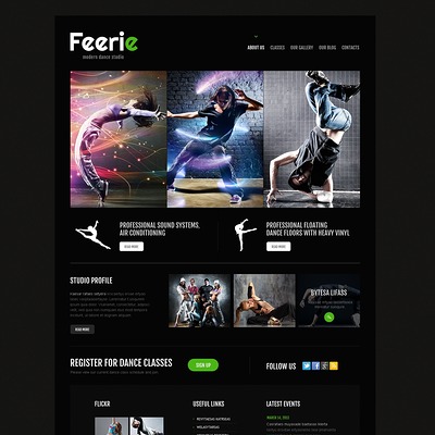 Dance Studio Responsive WordPress Theme (dance school WordPress theme) Item Picture