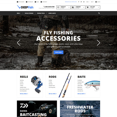 DeepFish Magento Theme (Magento theme for fishing equipment) Item Picture