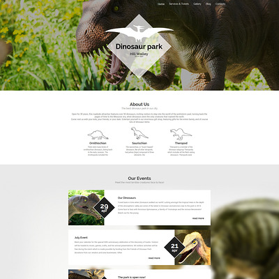 Dinosaur Park WordPress Theme (museum WordPress theme) Item Picture