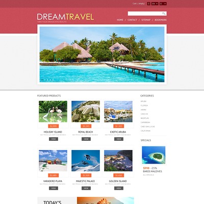 Dream Travel Store PrestaShop Theme (PrestaShop themes for travel and tourism companies) Item Picture