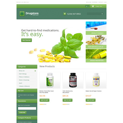 Drug Store Responsive Magento Theme (Magento theme for medical and health stores) Item Picture