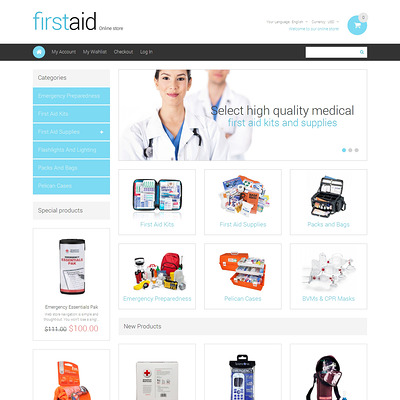 Drug Store Responsive Magento Theme (Magento theme for medical and health stores) Item Picture