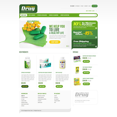 Drug Store Responsive Magento Theme (Magento theme for medical and health stores) Item Picture