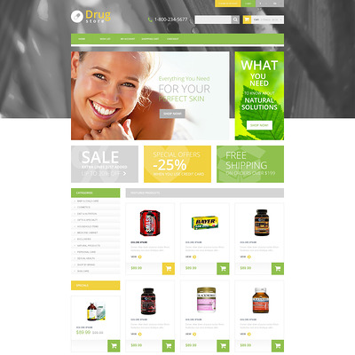 Drug Store Responsive OpenCart Template (OpenCart theme for health and medical stores) Item Picture