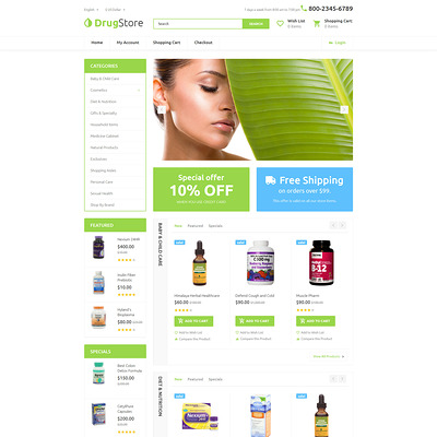 Drugster OpenCart Template (OpenCart theme for health and medical stores) Item Picture