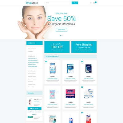 Drugstore Magento Theme (Magento theme for medical and health stores) Item Picture