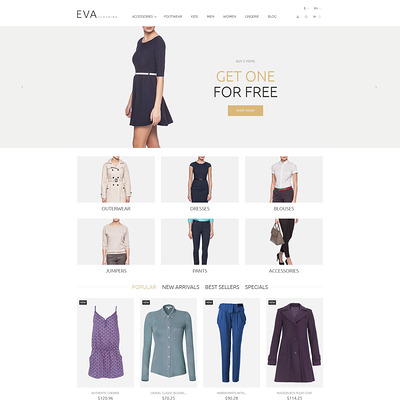 EVA Clothing PrestaShop Theme (PrestaShop theme for womens clothing) Item Picture