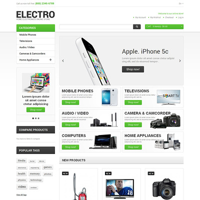 Electro Appliances Magento Theme (Magento theme for electronics stores) Item Picture