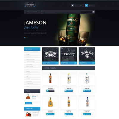 Elite Alcohol PrestaShop Theme (PrestaShop theme for liquor, alcohol, beer, and wine stores) Item Picture
