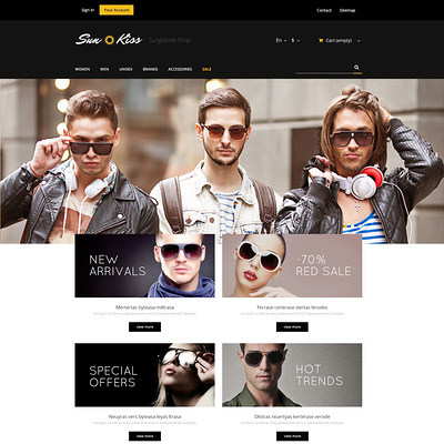 Exclusive Sunglasses PrestaShop Theme (PrestaShop theme for sunglasses and eyewear) Item Picture