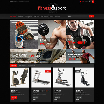 Exercise Fitness Gear PrestaShop Theme (PrestaShop theme for sports stores) Item Picture