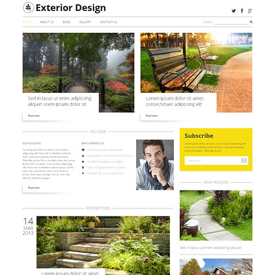 Exterior Design Blog WordPress Theme (WordPress theme for landscapers and gardeners) Item Picture