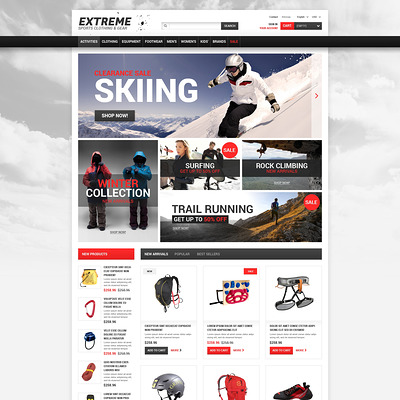 Extreme Sports Gear PrestaShop Theme (PrestaShop theme for sports stores) Item Picture