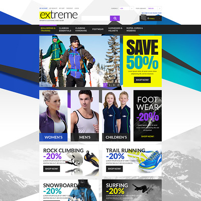 Extreme Sportswear Gear Magento Theme (Magento theme for sports stores) Item Picture