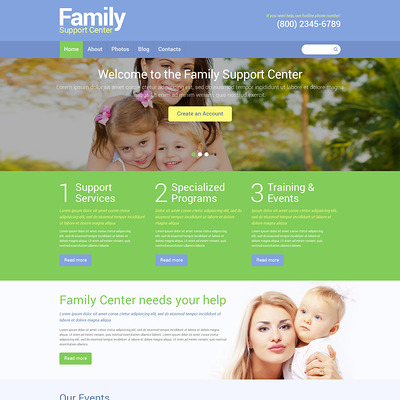 Family Center Responsive Joomla Template (Joomla template for family websites) Item Picture