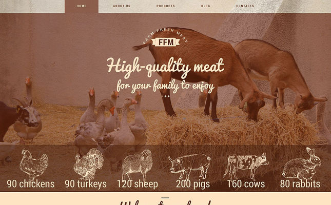 Farm Fresh Meats WordPress Theme (farming and agricultural WordPress theme) Screenshot