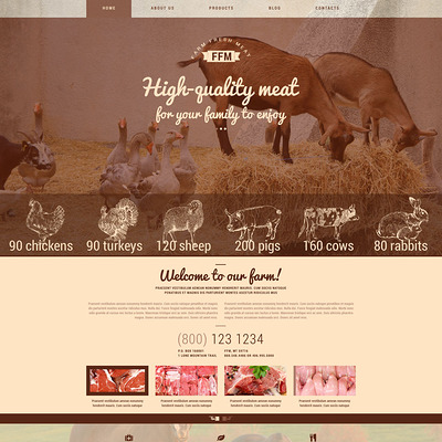 Farm Fresh Meats WordPress Theme (farming and agricultural WordPress theme) Item Picture