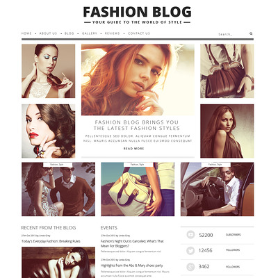 Fashion Blog WordPress Theme (WordPress theme for fashion blogs) Item Picture