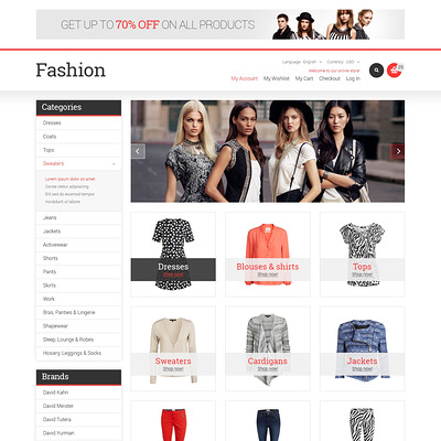 Fashion Store Responsive Magento Theme (Magento theme for mens and womens clothing) Item Picture