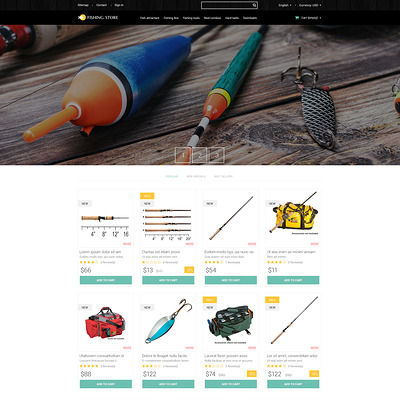Fishing Accessories PrestaShop Theme (PrestaShop theme for fishing stores) Item Picture