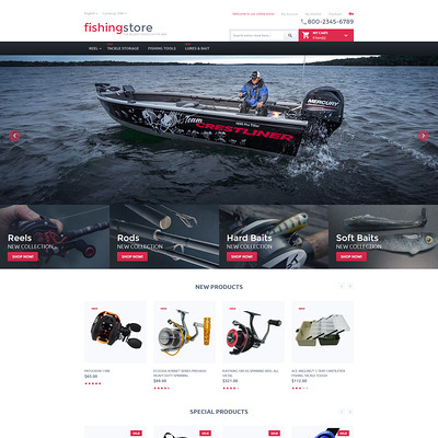 Fishing Store Magento Theme (Magento theme for fishing equipment) Item Picture