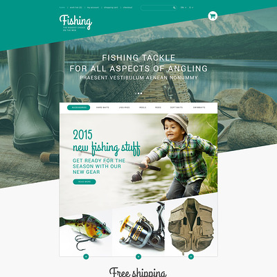 Fishing Store PrestaShop Theme (PrestaShop theme for fishing stores) Item Picture