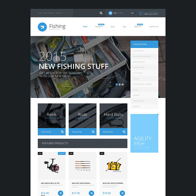 Fishing Supplies Shopify Theme (Shopify theme for sports stores) Item Picture