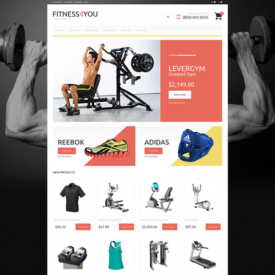 Fitness Responsive Magento Theme (Magento theme for sports stores) Item Picture