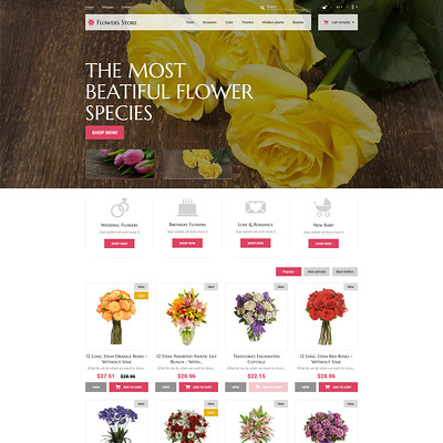Flowers Store PrestaShop Theme (PrestaShop theme for florists and flower shops) Item Picture