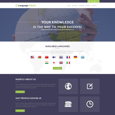 Foreign Language School WordPress Theme (education WordPress theme) Item Picture