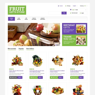 Fruit Gift Baskets PrestaShop Theme (PrestaShop theme for gift shops) Item Picture