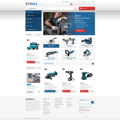 Functional Online Shop Magento Theme (Magento theme for tool stores) Item Picture
