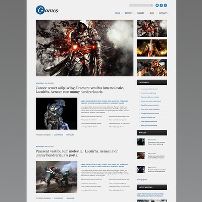 Games Responsive WordPress Theme (WordPress theme for game portal websites) Item Picture
