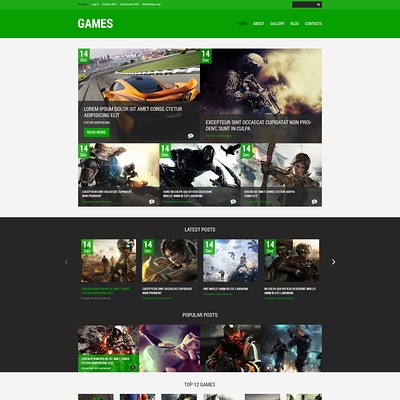 Games Responsive WordPress Theme (WordPress theme for game portal websites) Item Picture