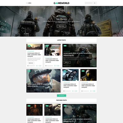 Gameworld WordPress Theme (WordPress theme for game portal websites) Item Picture