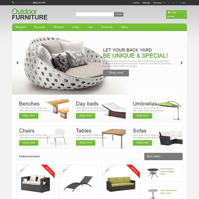 Garden Furniture Sheds PrestaShop Theme (PrestaShop theme for furniture stores) Item Picture